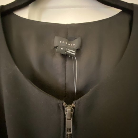 Theory Zip Dress in Black - Picture 3 of 5